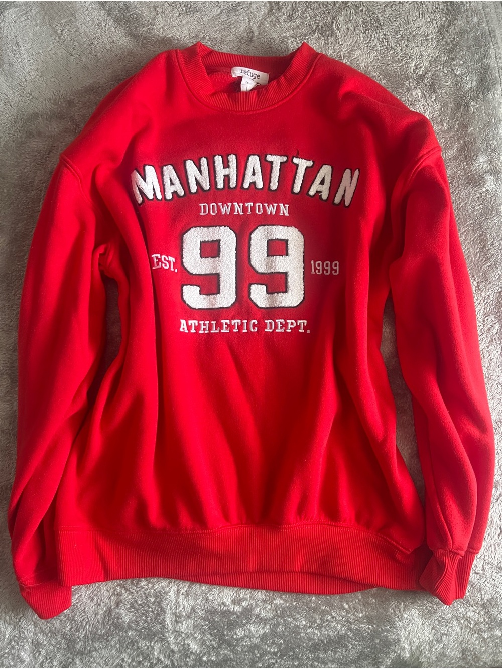 refuge Bright Red Manhattan '99 Crewneck Sweater